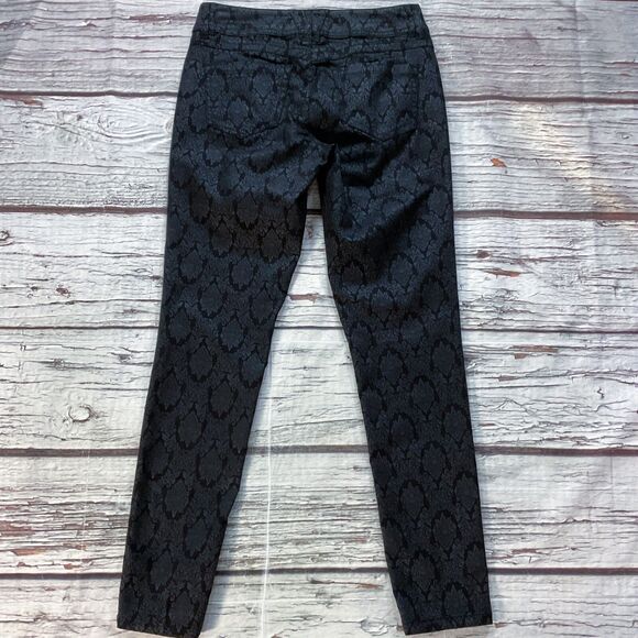 Wit & Wisdom Womens Jeans size 6 Black Embossed Skinny Slim Leg x30"insm Stretch - Picture 8 of 10
